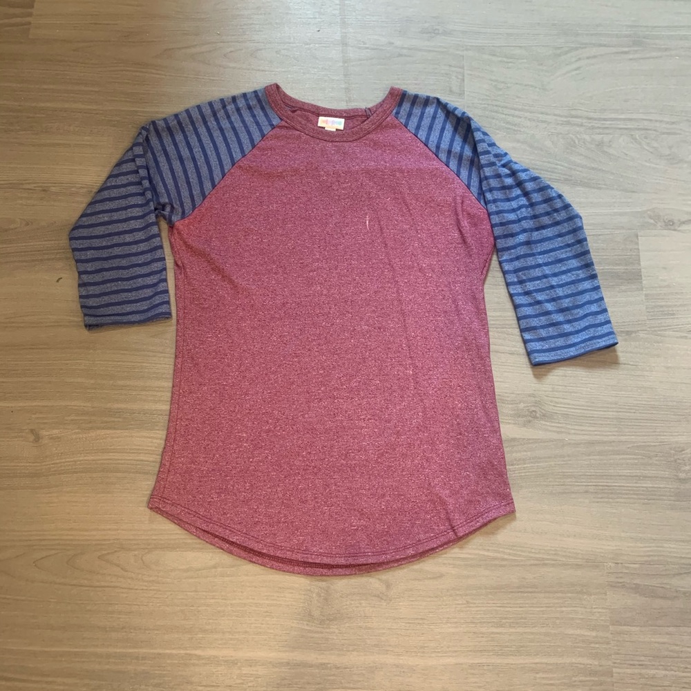 LuLaRoe Baseball Tee. Size S. Pink & Blue